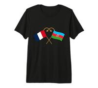 Drapeau français Drapeau azerbaïdjanais T-Shirt Haut de Gamme