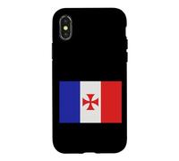 Drapeau Français et Croix de Jérusalem Chevalier Templier Coque pour iPhone X/XS