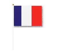 Drapeau français imprimé double face à la main - Couleurs vives, pour tournois sportifs et matchs