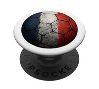 Drapeau français on Soccer Ball 4th July Patriotic Soccer Ball PopSockets PopGrip Adhésif