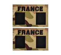 Drapeau Français Patch France Militaire Patchs IR Réfléchissant Tactique Morale Écusson Tissé pour sac à dos et casque uniforme (Camouflage reflets noirs)