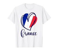 Drapeau français patriotique en forme de cœur mignon pour filles et enfants T-Shirt