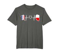 Drapeau français polonais - Pologne France Heartbeat T-Shirt