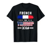 Drapeau français pour Trump 2024 supporter patriotique T-Shirt