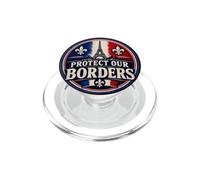 Drapeau français Tricolore pour protéger nos frontières Tour d'aigle F PopSockets PopGrip pour MagSafe