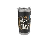 Drapeau Français Vintage Fête de la Bastille 2019 Paris 1789 France Gobelet isotherme en acier inoxydable double paroi