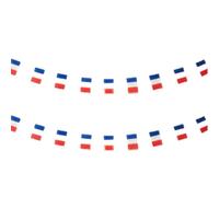 Drapeau France 40 pièces Drapeau France Guirlande France 11.4M Fanions France Drapeau National Drapeau Drapeau Européen 14x21cm pour Décorations de Bars de Jardin