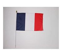 Drapeau France 45x30cm HAMPE blanche - LOT DE 10 Drapeaux français 30 x 45 cm - AZ FLAG
