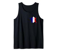 Drapeau France Bleu Blanc Rouge 14 juillet Carte de France Débardeur