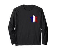 Drapeau France Bleu Blanc Rouge 14 juillet Carte de France Manche Longue