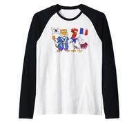 Drapeau France Corée du Sud Racines Franco-coréennes Manche Raglan