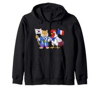 Drapeau France Corée du Sud Racines Franco-coréennes Sweat à Capuche