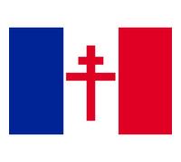 Drapeau France Croix De Lorraine - 10x6.5cm - Sticker/Autocollant