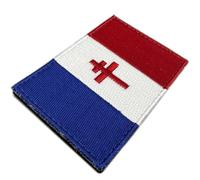 Drapeau France Croix Lorraine - Militaire Patch Scratch Rouge Brodé 75x50mm Historique