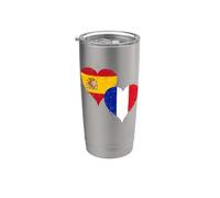 Drapeau France Espagne du Fier Fan Espagnol Français Fierté Gobelet isotherme en acier inoxydable double paroi
