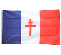 Drapeau France libre 1940-43 - Croix de Lorraine - 90 x 150 cm + Digni®-Sticker gratuit