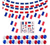 Drapeau France Mini Français Bunting Balloons Stickers Intérieur Extérieur Patriotic Party Decoration Fête Nationale Française Coupe du Monde de Football