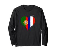 Drapeau France Portugal Génial pour Fier Français Portugais Manche Longue