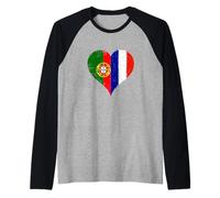 Drapeau France Portugal Génial pour Fier Français Portugais Manche Raglan