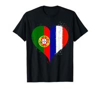 Drapeau France Portugal Génial pour Fier Français Portugais T-Shirt