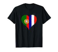 Drapeau France Portugal Génial pour Fier Français Portugais T-Shirt