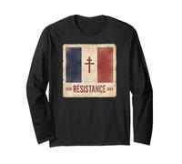Drapeau France sans résistance Croix de Lorraine 1940-1944 Manche Longue