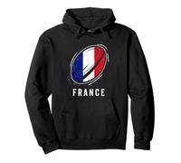 Drapeau France sur Ballon pour Fier Fan Rugby Français Sweat à Capuche
