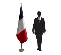Drapeau France sur pied avec mât - Affichage Officiel pour Ambassades, Bureaux, Salles de Réunion et Événements Diplomatiques. Code CN1-FR