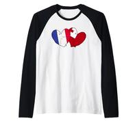 Drapeau France Tonga Coeur Amitié Manche Raglan