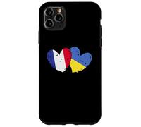 Drapeau France Ukraine Cœur Drapeau Français Ukrainien Double Drapeau Coque pour iPhone 11 Pro Max