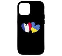 Drapeau France Ukraine Cœur Drapeau Français Ukrainien Double Drapeau Coque pour iPhone 12/12 Pro