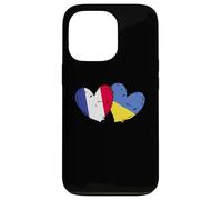 Drapeau France Ukraine Cœur Drapeau Français Ukrainien Double Drapeau Coque pour iPhone 13 Pro