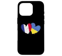 Drapeau France Ukraine Cœur Drapeau Français Ukrainien Double Drapeau Coque pour iPhone 16 Pro