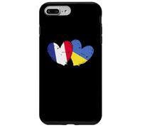 Drapeau France Ukraine Cœur Drapeau Français Ukrainien Double Drapeau Coque pour iPhone 7 Plus/8 Plus