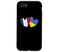 Drapeau France Ukraine Cœur Drapeau Français Ukrainien Double Drapeau Coque pour iPhone SE (2020) / 7/8