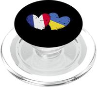 Drapeau France Ukraine Cœur Drapeau Français Ukrainien Double Drapeau PopSockets PopGrip pour MagSafe