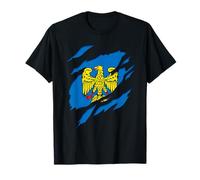 Drapeau Friuli Friûl Italie effet 3D. Design italien T-Shirt