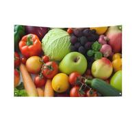 Drapeau fruits et légumes frais 88,9 x 150 cm - Ne se décolore pas - Drapeau de bienvenue pour jardin, cour, maison - Décoration d'intérieur et d'extérieur