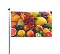 Drapeau fruits frais 0,9 x 1,5 m avec œillets pour printemps, été, automne, hiver, extérieur et intérieur, drapeau de jardin double face pour décorations de cour
