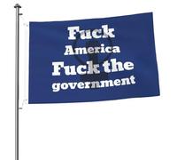 Drapeau « Fuck America Fuck The Government » 60 x 90 cm (2 x 3 pi), double face, en polyester rouge, blanc et bleu, 61 x 91 cm (24 x 36 po), patriotique, polyvalent, intérieur/extérieur, 1 pièce