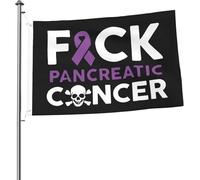 Drapeau « Fuck » contre le cancer du pancréas, 60 x 90 cm, noir