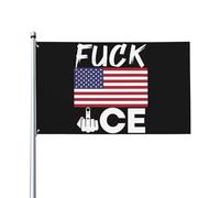Drapeau « Fuck Ice » 10x18 cm - Soutien aux immigrants - Make America Great America - Tapisserie/Bannière - Décoration pour jardin ou chambre (sans mât)