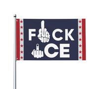 Drapeau « Fuck Ice » 10x18 cm - Soutien aux immigrants - Make America Great America - Tapisserie/Bannière - Décoration pour jardin ou chambre (sans mât)
