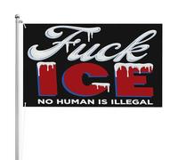 Drapeau « Fuck ICE » 5x8 « Aucun être humain n'est illégal » - Bannière double face 3 plis - Panneaux de jardin