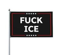 Drapeau « Fuck ICE » pour l'extérieur, 12,7 x 20,3 cm, protestation anti-ICE, déclaration politique, drapeau de jardin, bannière, panneau de porche, décoration de chambre