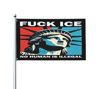 Drapeau « Fuck ICE » pour l'extérieur, 120 x 180 cm, « Aucun être humain n'est illégal », grand panneau décoratif pour porche ou jardin.