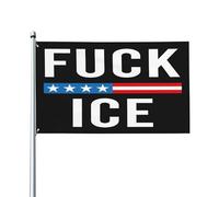 Drapeau « Fuck ICE » pour l'extérieur (2x3) : drapeau de jardin, bannière, panneau de porche ou de cour, décoration de chambre, contre l'immigration et l'ICE.