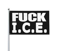 Drapeau « Fuck ICE » pour l'extérieur (90 x 150 cm) : drapeau de jardin, bannière, panneau de porche ou de cour, décoration de chambre, contre l'immigration et l'ICE.