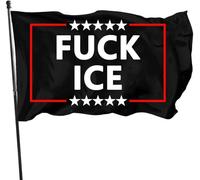Drapeau « Fuck ICE » (Protestation contre l'ICE et soutien aux immigrants) - Abolition de l'ICE - Œillets en laiton - Bannière extérieure 90 x 150 cm (3 x 5 pieds) en polyester