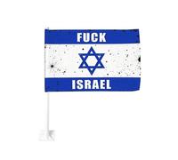 Drapeau « Fuck Israel Cars » 12x18 « Free Palestine Save Gaza » Bannière double face pour décoration de voiture